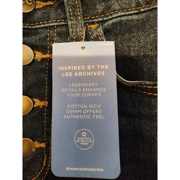 NWT Lee Riders Women Heritage High Rise Skinny Frayed Ankle Jean Vintage 6M NOS - Picture 3 of 5
